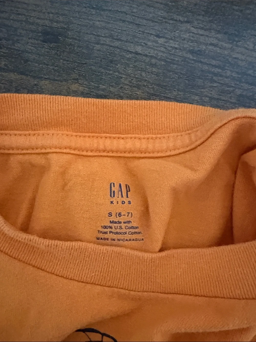 GAP Orange Halloween Skate Skeleton Graphic Tee
